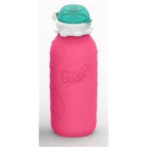 Squeasy Gear - 16 oz Silicone Reusable Sport Bottle - Pink