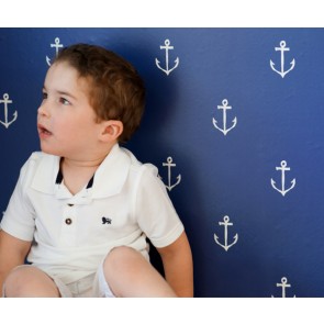 Pop & Lolli - Sarah Jane Anchors Away Wall Paper - Navy