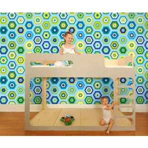 Pop & Lolli - Tilework Geometric Shapes Wall Paper - Cold Blue