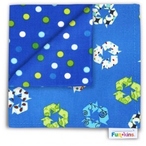 Funkins - Cloth Napkin - Save the World Blue Recycle