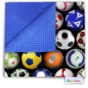 Funkins - Cloth Napkin - Soccer - Blue