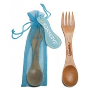 U-Konserve - Bamboo Utensil + Mesh Pouch - Sky