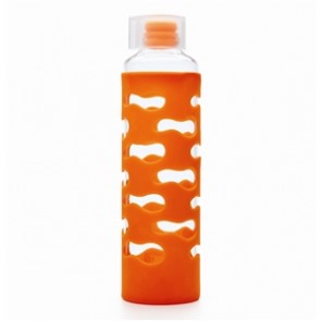U-Konserve - Glass Bottle with Silicone Sleeve - 20 oz - Neon Orange
