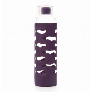 U-Konserve - Glass Bottle with Silicone Sleeve - 20 oz -  Eggplant