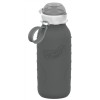 Squeasy Gear - 16 oz Silicone Reusable Sport Bottle - Gray